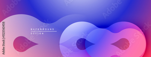 Abstract flowing shapes, vibrant gradients. Blue, purple, pink hues create dynamic background design. Modern, smooth aesthetic.