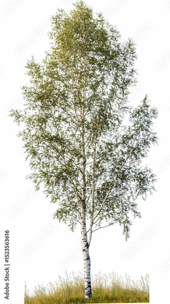 Fototapeta premium Birch Tree Realistic Image Nature Scene