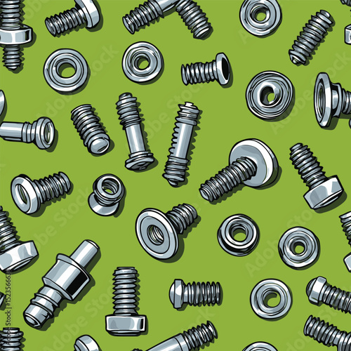 comic style vector bolts and nuts for graphic design purposes