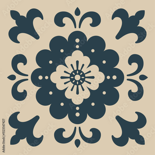 Traditional Korean Style Tile Pattern Set – Vintage Geometric and Floral Vector Design