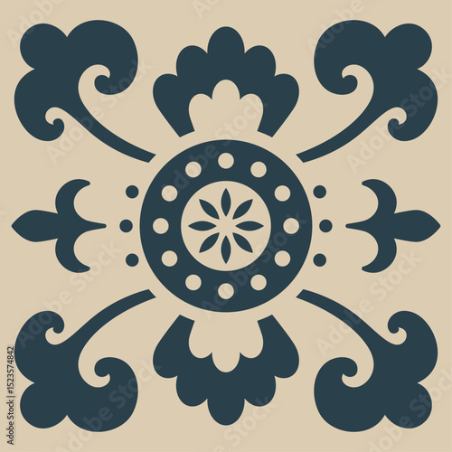 Traditional Korean Style Tile Pattern Set – Vintage Geometric and Floral Vector Design