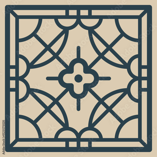 Traditional Korean Style Tile Pattern Set – Vintage Geometric and Floral Vector Design