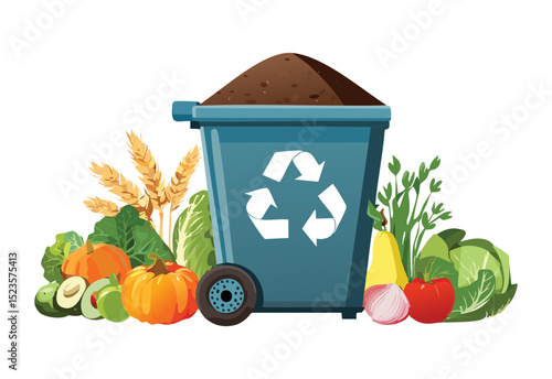 Composter Bin with Garden Vegetables