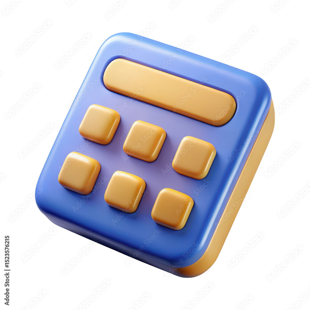 Cartoon calculator icon 3d render isolated on transparent background Cartoon calculator icon 3d render isolated on transparent background