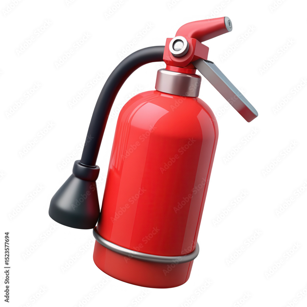 Obraz premium Red fire extinguisher 3d render isolated on transparent background