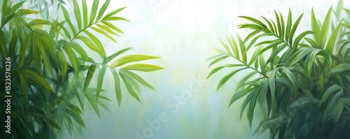 Green leaves illustration on soft background for nature inspired design