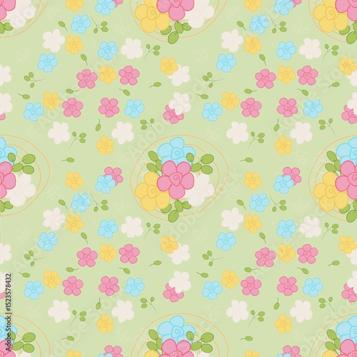 Wallpaper Mural seamless floral pattern Torontodigital.ca