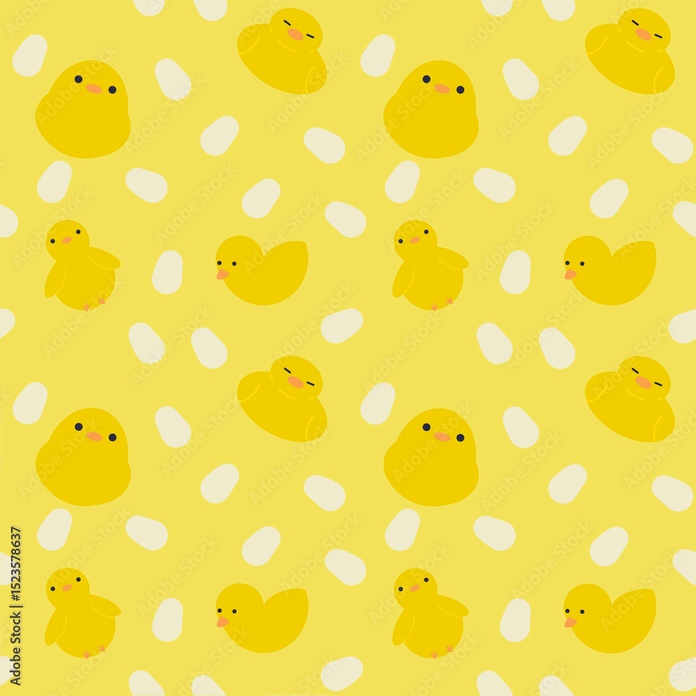 Fototapeta premium seamless background with yellow duck