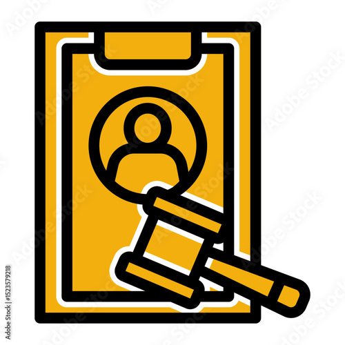 An icon representing legitimacy, symbolizing legal validity, authenticity, and lawful authority. Ideal for legal, governmental, and official use. (Solid Color Outline Style)