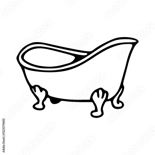 retro bathtub icon design