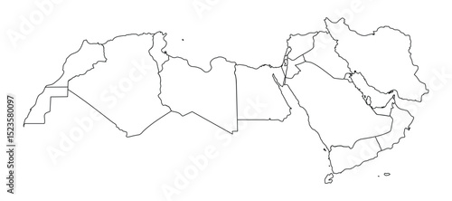 Middle East North Africa MENA Map