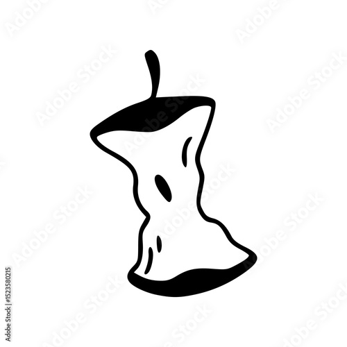 healthy eating concept - apple core graphic