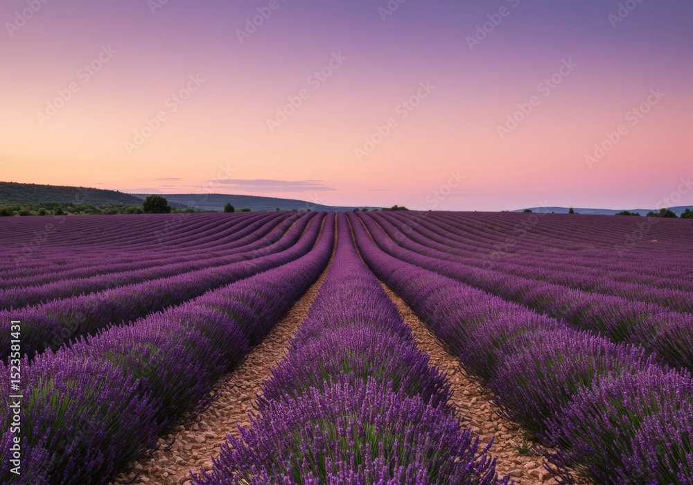 Lavender Field at Sunset, Provence, France Lavender Field at Sunset, Provence, France