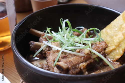 Korean beef stew in pot