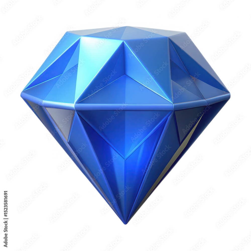 Blue gemstone diamond isolated on transparent background Blue gemstone diamond isolated on transparent background