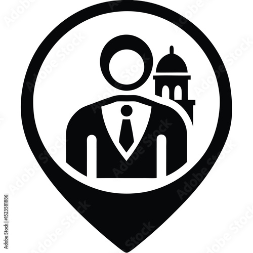 tour guide element isolated landmark photo on white background