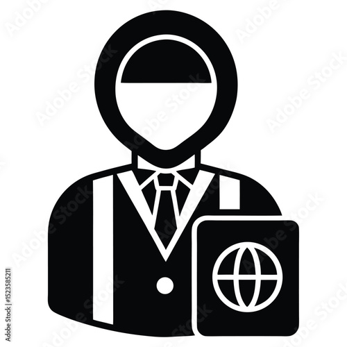 tour guide element isolated passport icon on white background