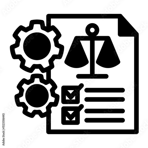 An icon representing a legal system, symbolizing judiciary, legislation, and legal processes. Ideal for government, law firms, and educational content. (Mixed Style)