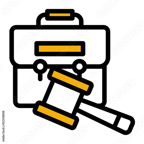 An icon symbolizing corporate laws, representing business regulations, compliance, and legal governance. Suitable for enterprises, legal firms, and financial sectors. (Color Lineal Style)