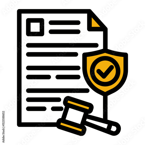 An icon representing regulatory frameworks, symbolizing compliance, legal standards, and governance. Ideal for legal, financial, and governmental sectors. (Color Lineal Style)