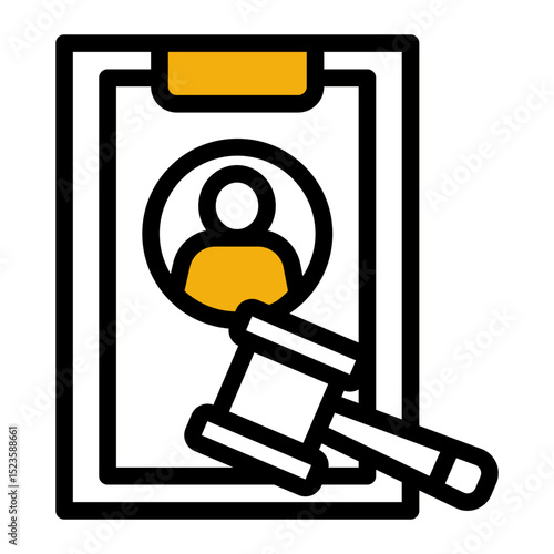 An icon representing legitimacy, symbolizing legal validity, authenticity, and lawful authority. Ideal for legal, governmental, and official use. (Color Lineal Style)