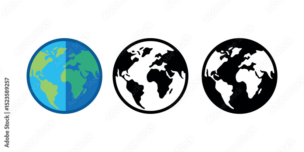 Obraz premium world earth planet icon collection