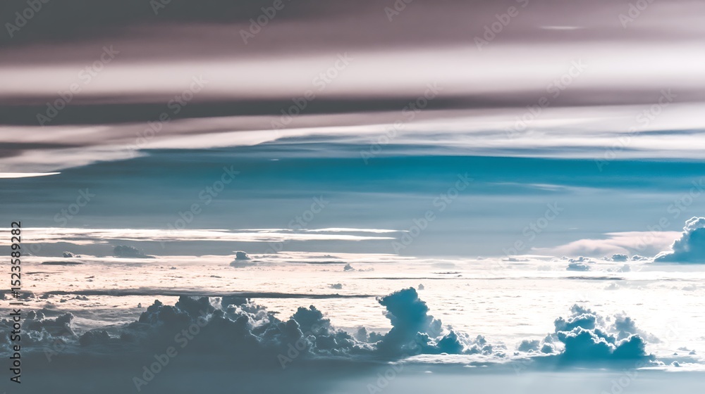 Fototapeta premium Above the clouds aerial perspective view