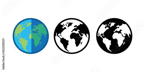 world earth planet icon collection