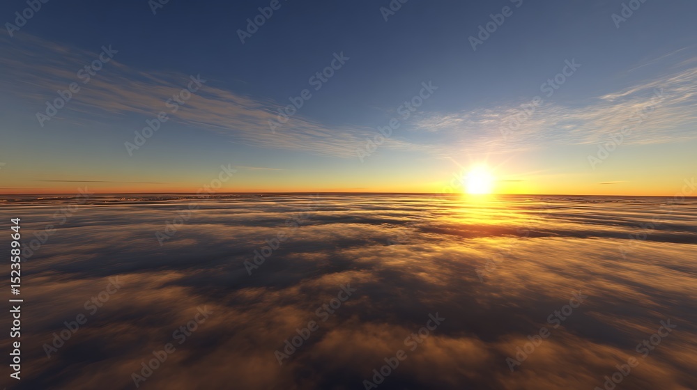 Above the clouds golden hour glow Above the clouds golden hour glow