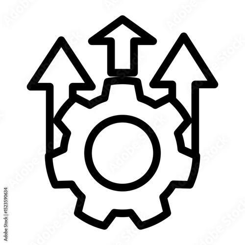 System Upgrade Icon - Outline Style for Process Optimization & Integration. (Outline Style)