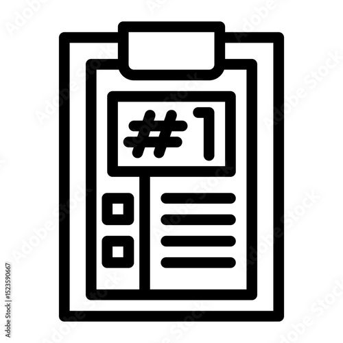 Urgent Priority Icon - Outline Style for Task Arrangement & Clipboard. (Outline Style)