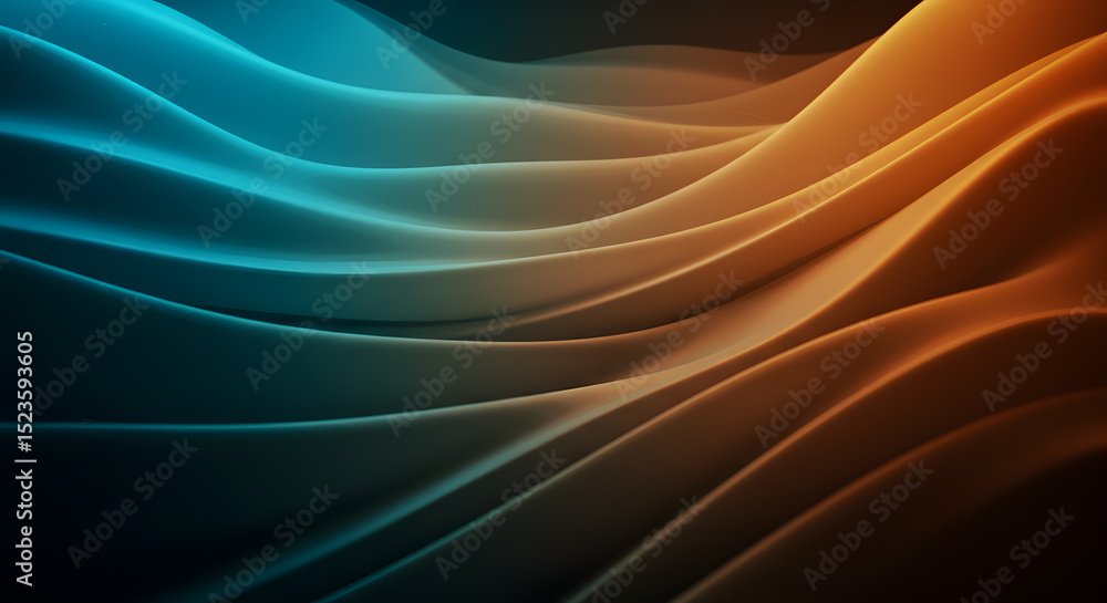 Obraz premium Abstract Wavy Lines: Blue and Orange Gradient