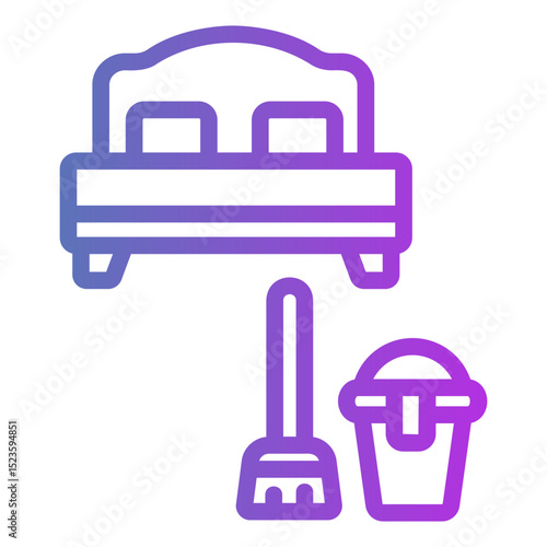 room cleaning Gradient icon
