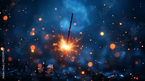 Sparkling firecracker night bokeh.