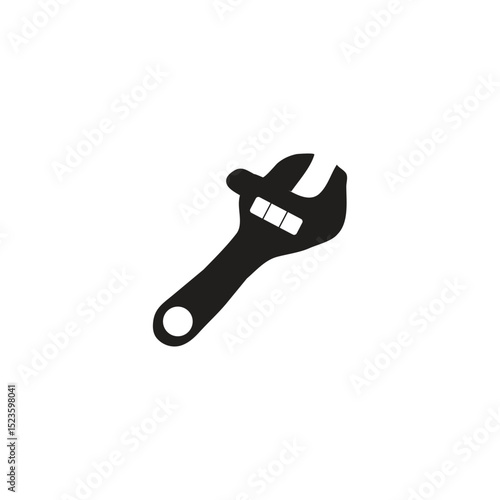wrench silhouette illustration of a tool used to remove or install bolts