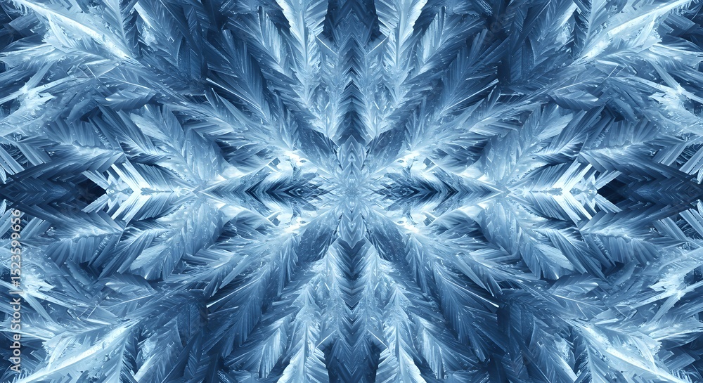 Fototapeta premium Abstract Blue Ice Crystal Texture: Seamless Pattern