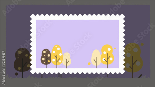 Simplified tree poster background, vector graphics