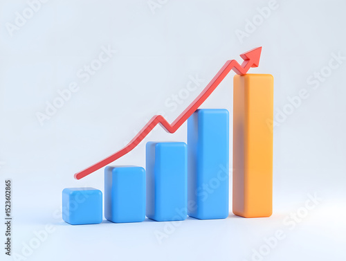 Financial bar chart with red arrow indicating growth Free Download Financial bar chart with red arrow indicating growth - GFXLoad