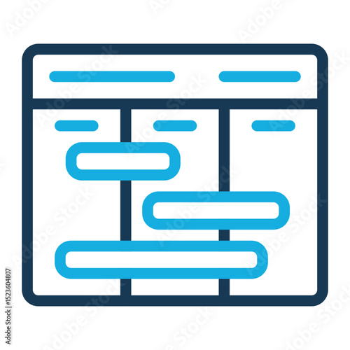 Productivity Planning Icon - Outline Color Style for Calendar & Organization.