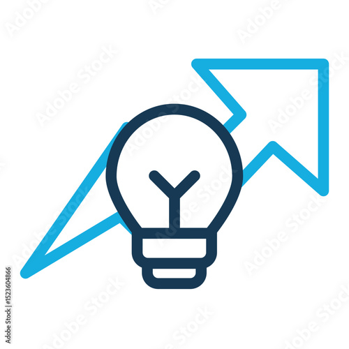 Creative Idea Icon - Outline Color Style for Growth & Innovation.