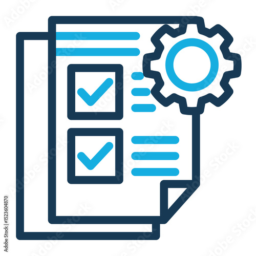 Guidelines SOP Icon - Outline Color Style for Policies & Instructions.