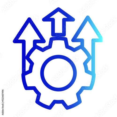 System Upgrade Icon - Outline Gradient Style for Process Optimization & Integration.