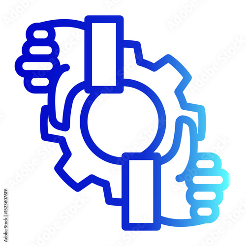 Review Feedback Icon - Outline Gradient Style for Thumbs Up/Down Evaluation.