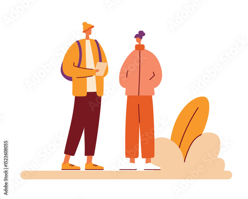 Person with laptop at table and shopping bags beside flat vector suitable for ecommerce or online shopping scenes