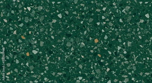 Seamless Green Terrazzo Texture Background