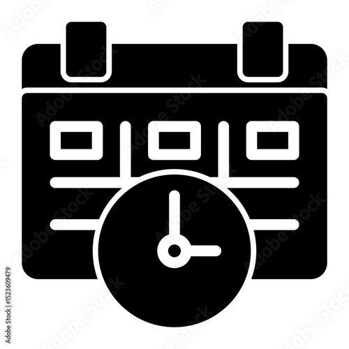 Time Management Icon - Glyph Style for Calendar & Organization.