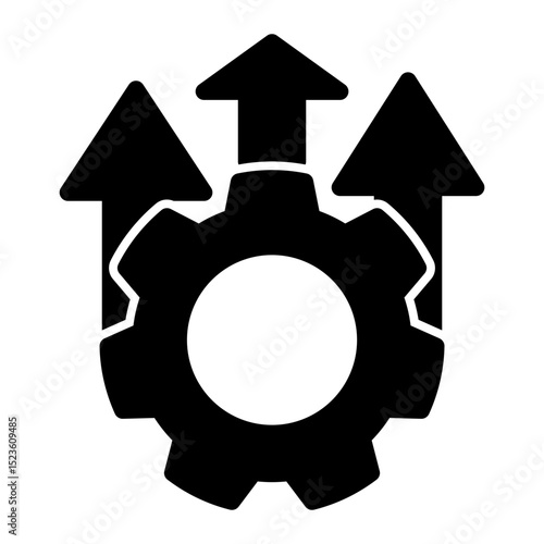 System Upgrade Icon - Glyph Style for Process Optimization & Integration.
