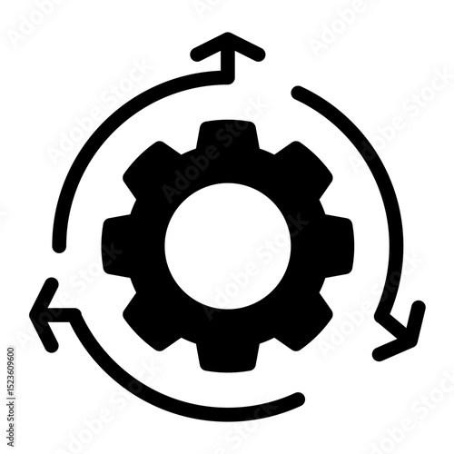 Flexible Methodology Icon - Glyph Style for Agile Process & Adaptation.