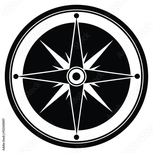 tour guide element isolated compass on white background