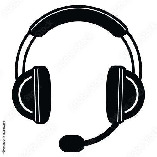 tour guide element isolated headset on white background
